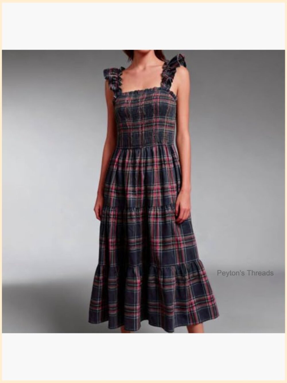 Sleeveless Square Neck Smocked Maxi Dress with Pockets - Picture 4 of 7